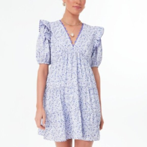 NWT Hyacinth House Tuckernuck Leonie Lilac Purple Floral Ric Rac Mini Dress - Picture 2 of 10